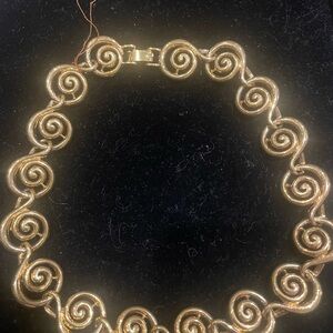 Designer Gold Swirl Necklace - by CORO/VENDOME 22k gold plated.